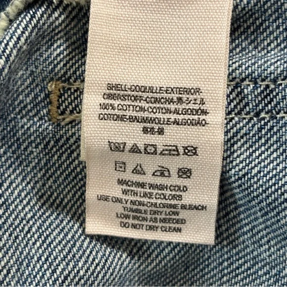 Free People V-neck Cross back Bib Relaxed Overalls Straight Leg Size 25 - Picture 13 of 13